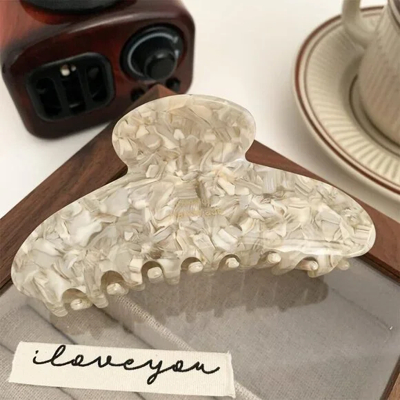 Large Hair Claw Clips Acrylic Tortoise French Butterfly Strong Hold Women Girls - Picture 5 of 8